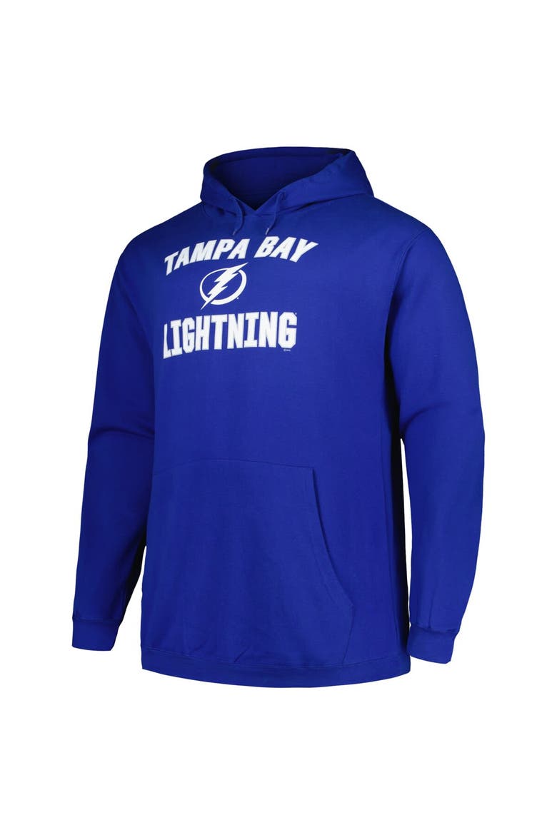 Men's Profile Blue Tampa Bay Lightning Big & Tall Arch Over Logo Pullover Hoodie, Alternate, color, Blue