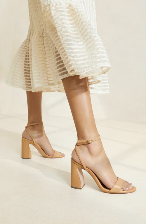 Loeffler Randall Malia Curved Heel With Ankle Strap In Brown In Brown