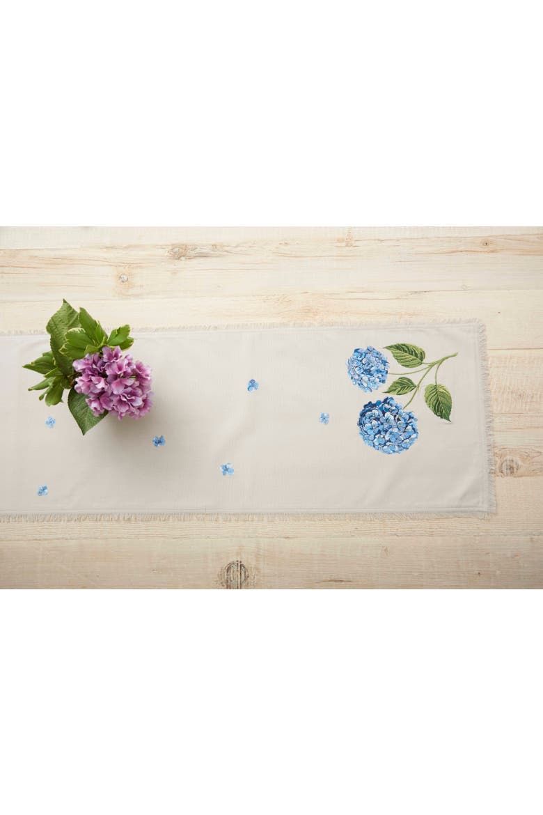 Summer Hydrangea Table Runner 14" x 72", Alternate, color, Beige