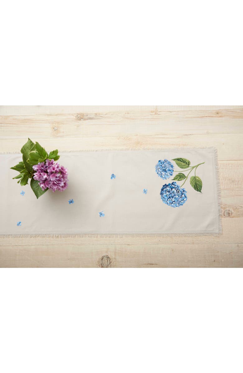 RightSide Designs Summer Hydrangea Table Runner 14" x 72", Alternate, color, Beige