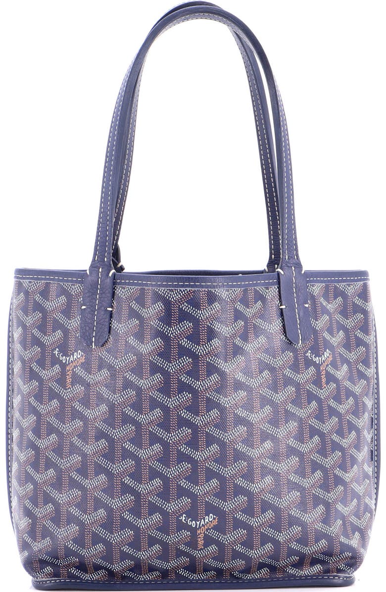 Pre-Owned Goyard Anjou Reversible Tote Coated Canvas Mini, Main, color, Blue