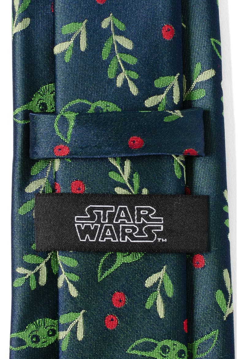 Star Wars Grogu Holiday Silk Blend Tie, Alternate, color, GREEN/ RED