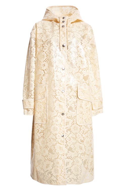 Shop Stand Studio True Hooded Trompe L'oeil Lace Raincoat In Pina Colada