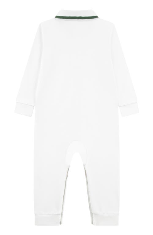 Lacoste Polo Collar Stretch Cotton Piqué Romper In White