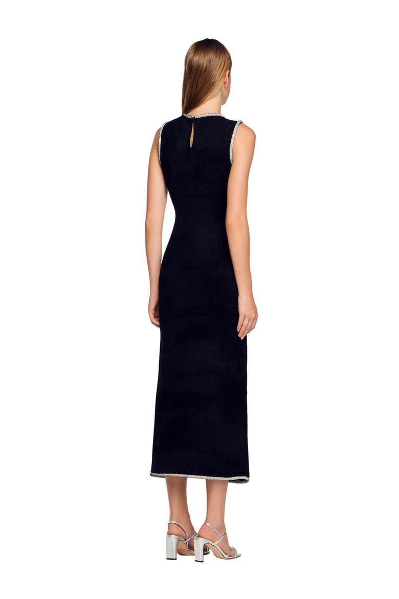 Rhinestone slit maxi dress, Alternate, color, Black