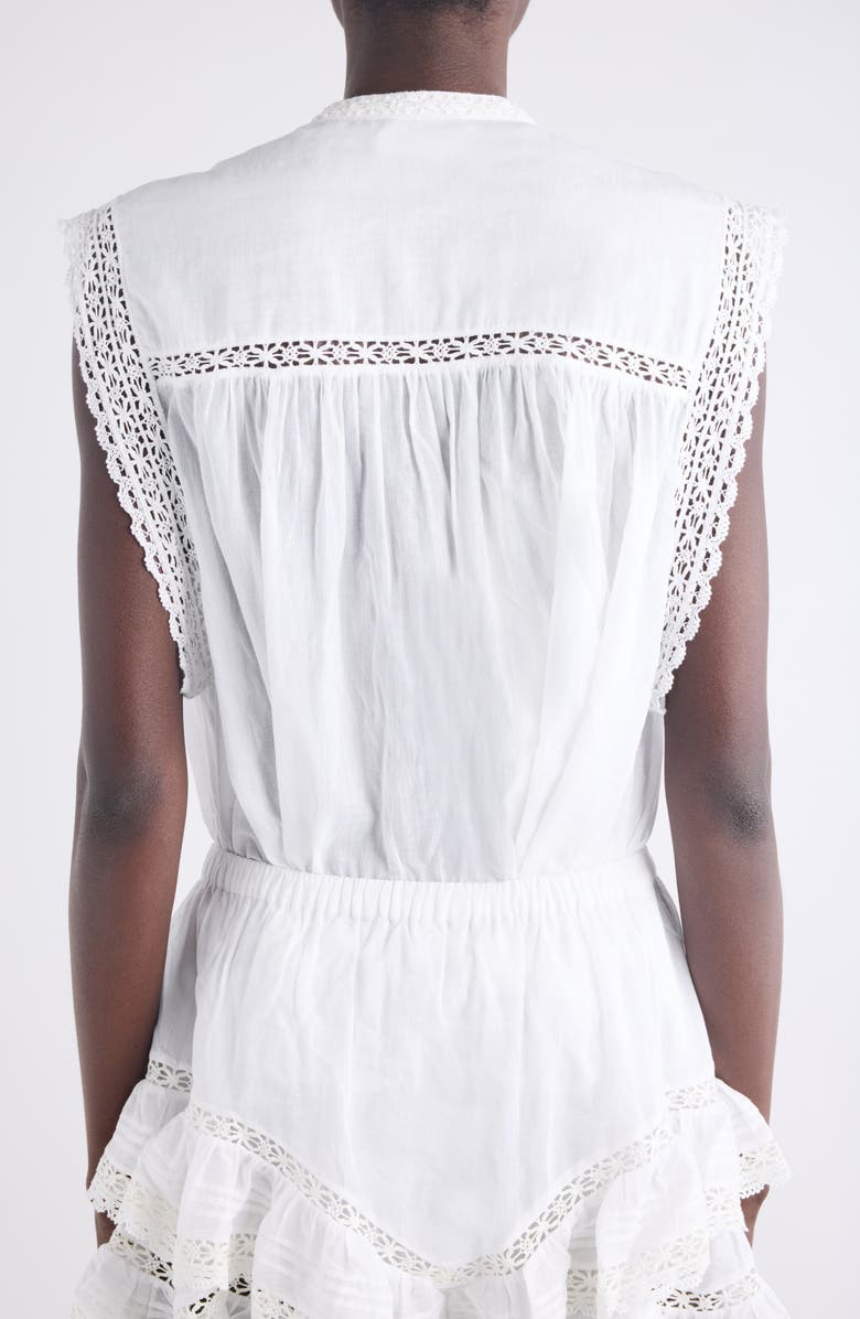 Gresia Crochet Accent Cotton Button-Up Shirt