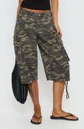 Princess Polly Hudsen Camo Longline Cargo Shorts
