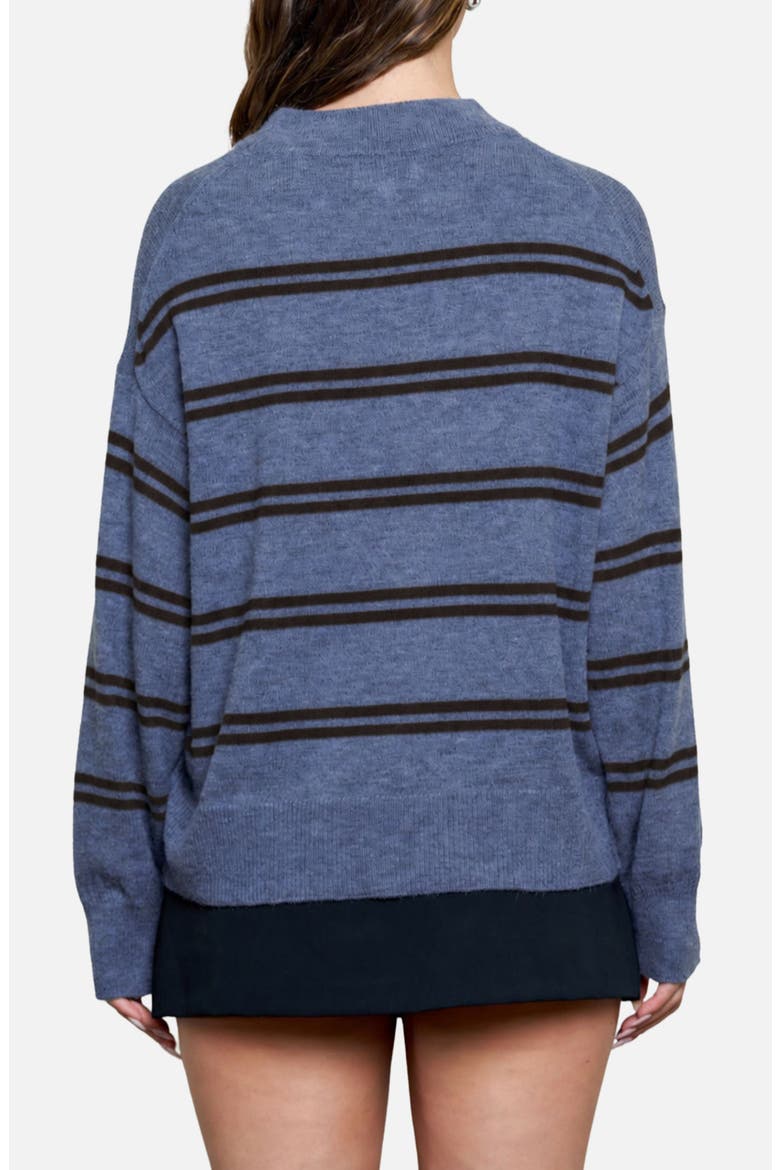 Stripe Crewneck Sweater, Alternate, color, DUSTY BLUE