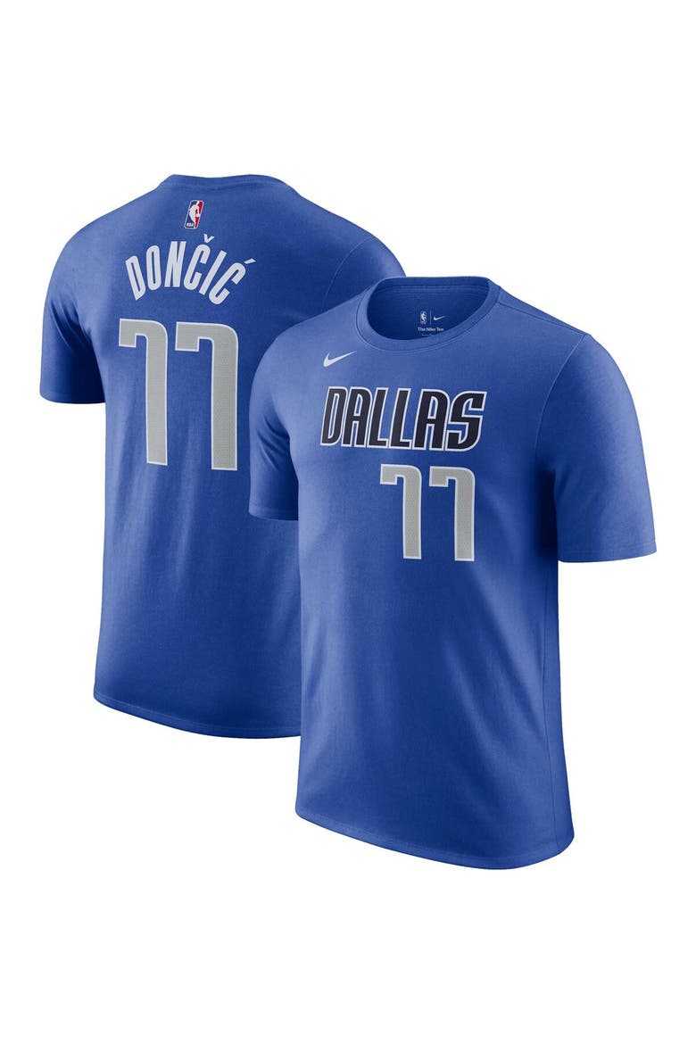 Men's Nike Luka Dončić Blue Dallas Mavericks Icon 2022/23 Name & Number T-Shirt, Main, color, Blue