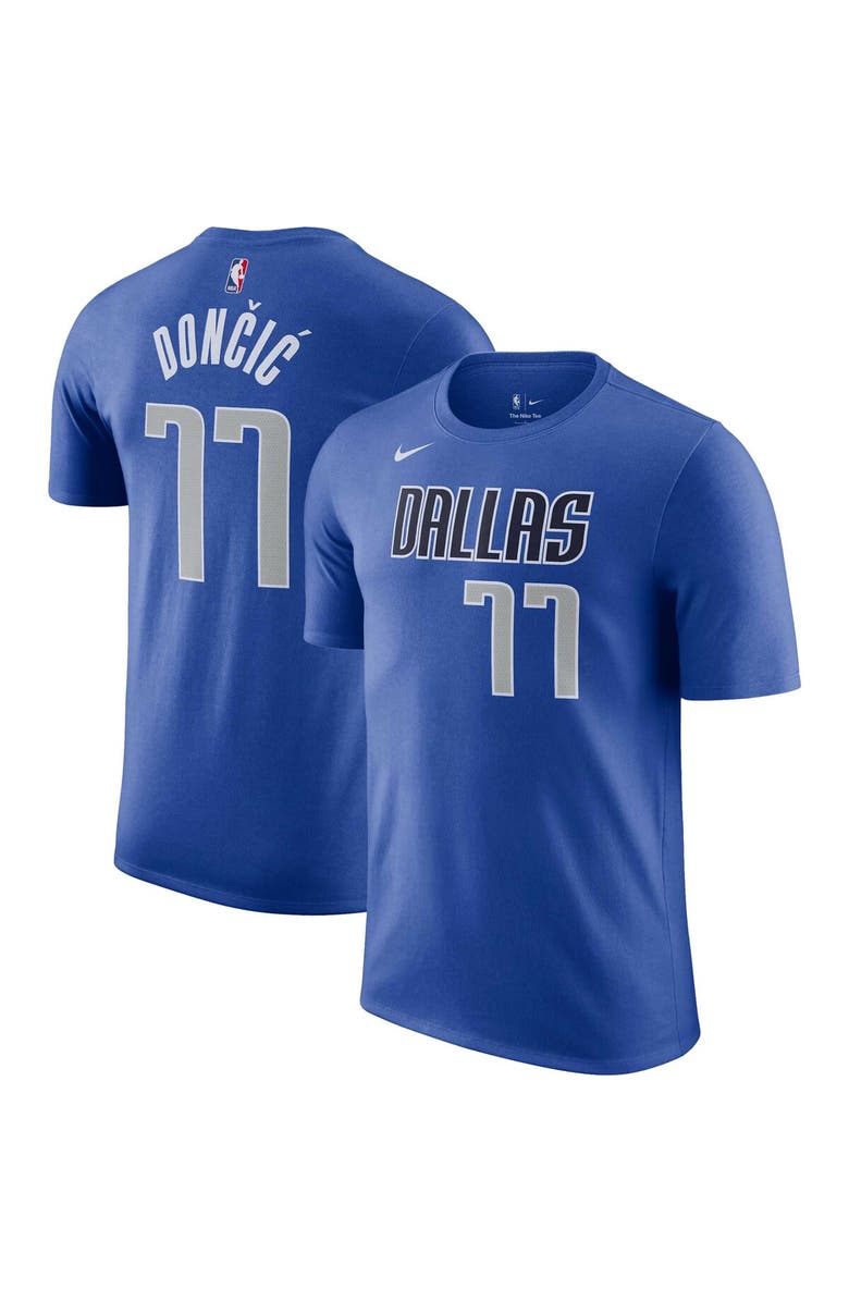 Nike Men's Nike Luka Dončić Blue Dallas Mavericks Icon 2022/23 Name & Number T-Shirt, Main, color,