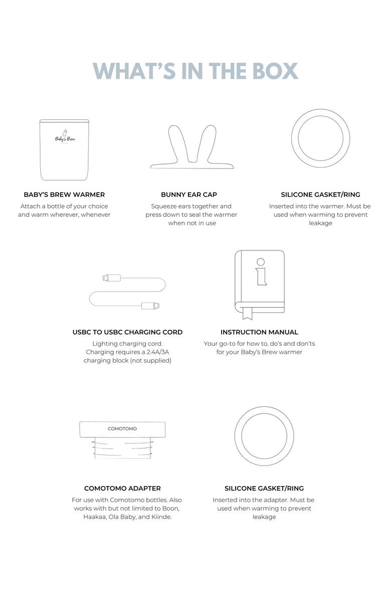 Baby's Brew 3.0 Portable Bottle Warmer Pro with Comotomo Adapter, Alternate, color, White