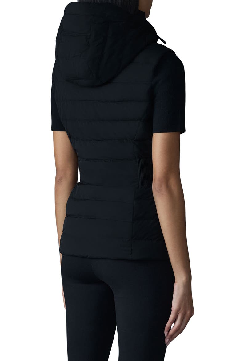 Hoshi Hooded Quilted Down Vest, Alternate, color, BLACK