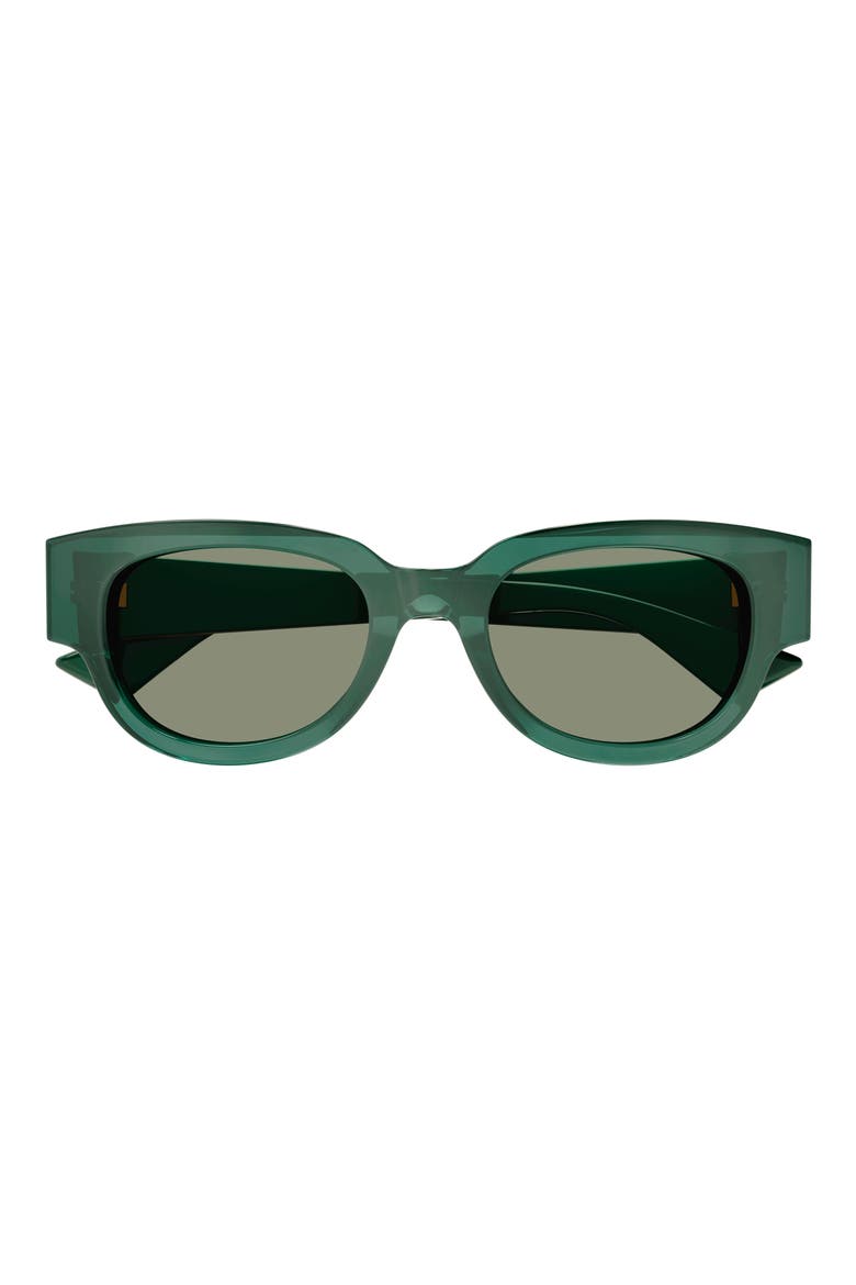 52mm Cat Eye Sunglasses, Main, color, GREEN