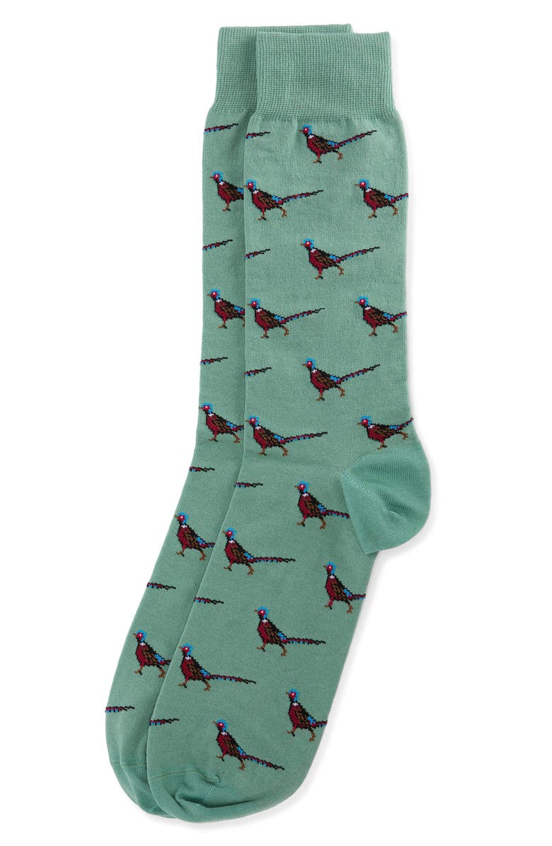 Barbour Mavin Dog Cotton Blend Crew Socks, Alternate, color, Loden Frost