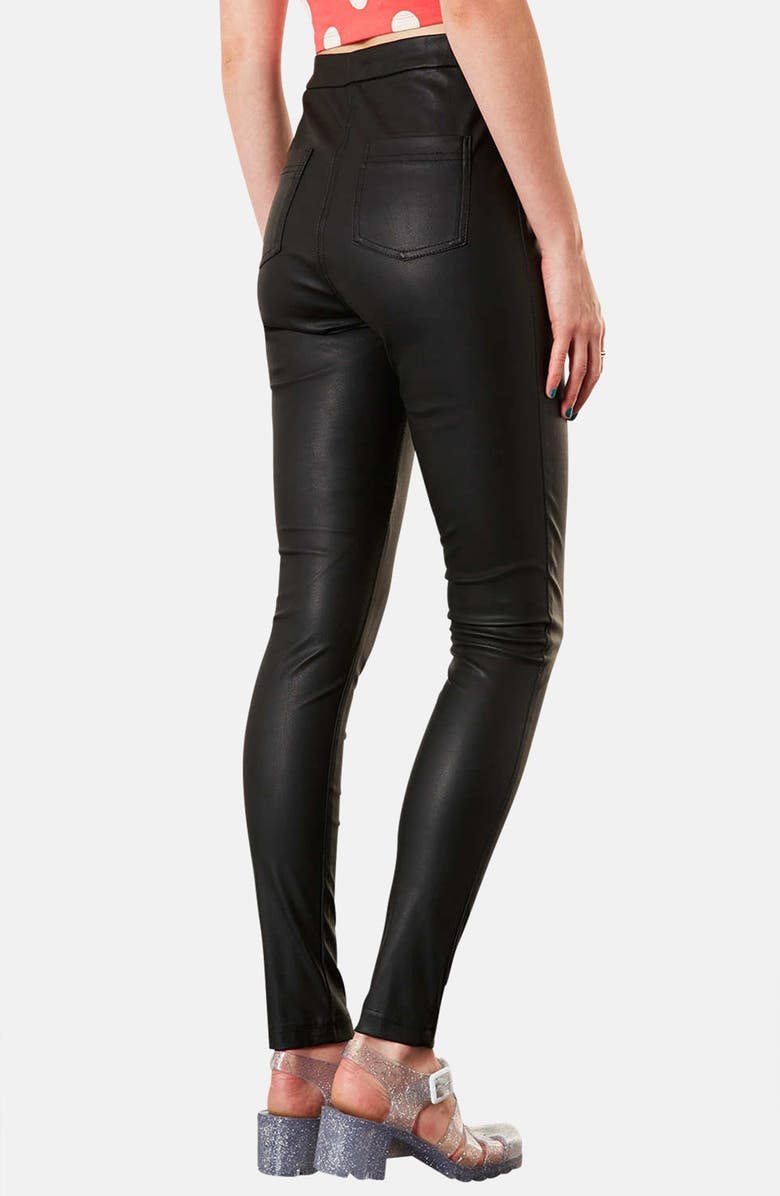 Topshop 'Debbie' High Waist Faux Leather Pants, Alternate, color, 