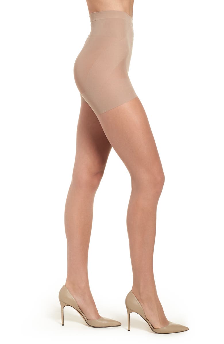 Nordstrom Naked Sheer Mid Waist Pantyhose, Main, color, Buff