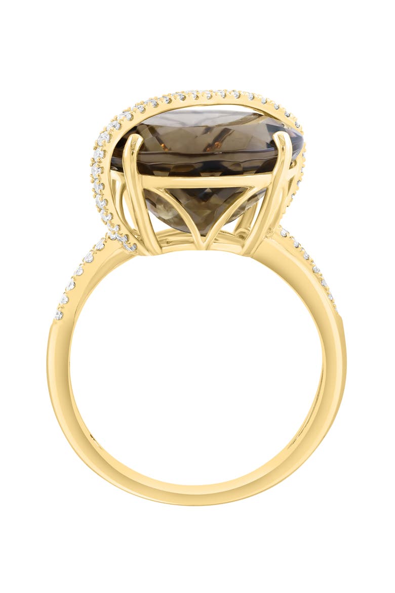 Smoky Quartz & Diamond Ring, Alternate, color, BROWN