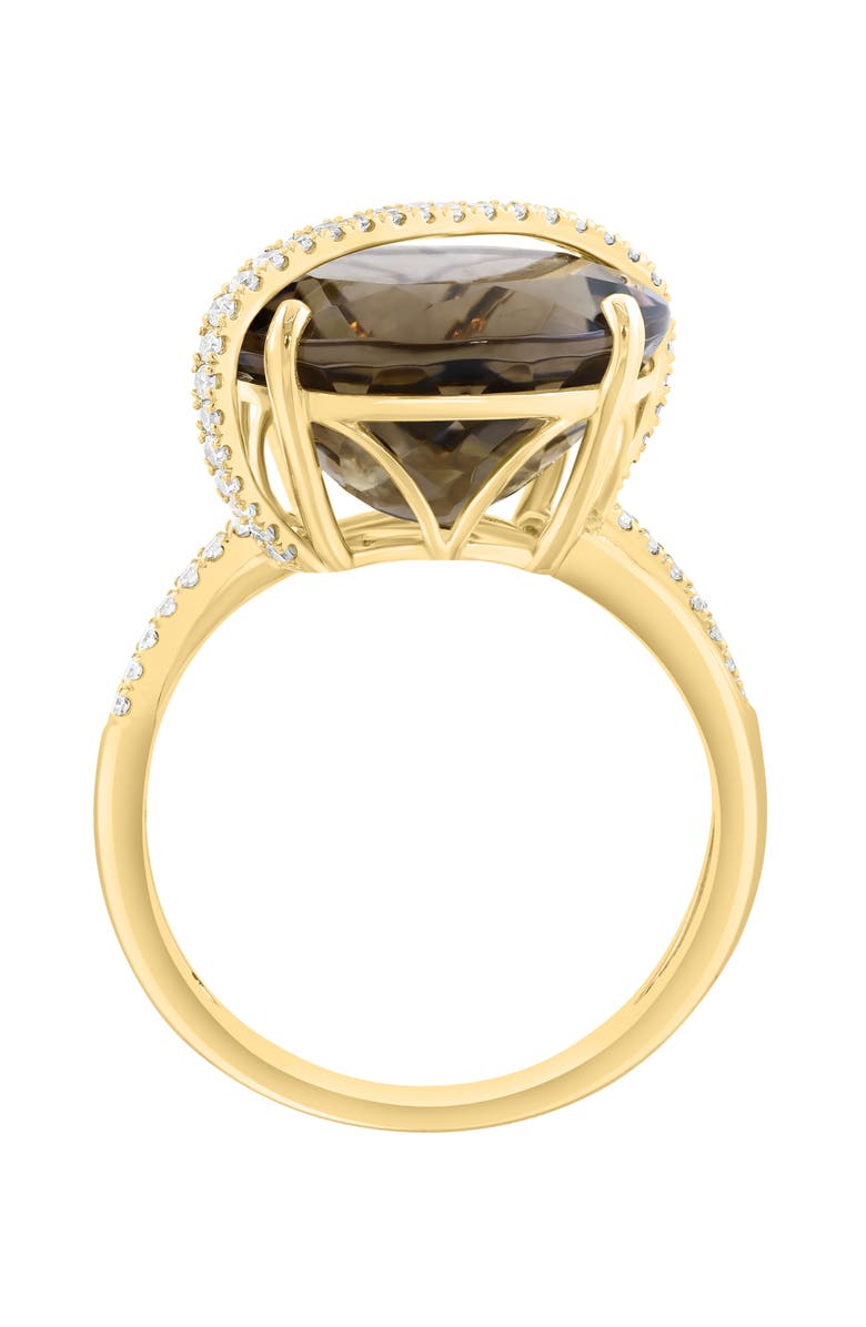 EFFY Smoky Quartz & Diamond Ring, Alternate, color, Brown