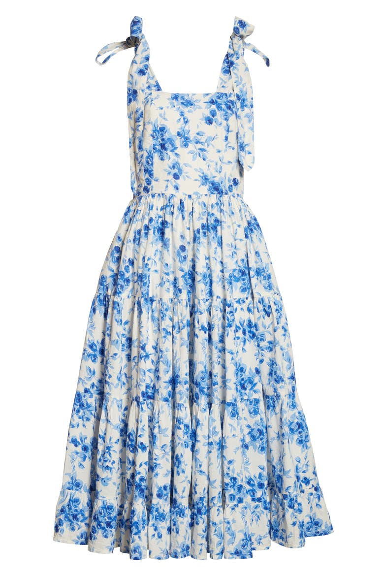 Daphne Cotton Sundress, Alternate, color, BLUE BOUQUET