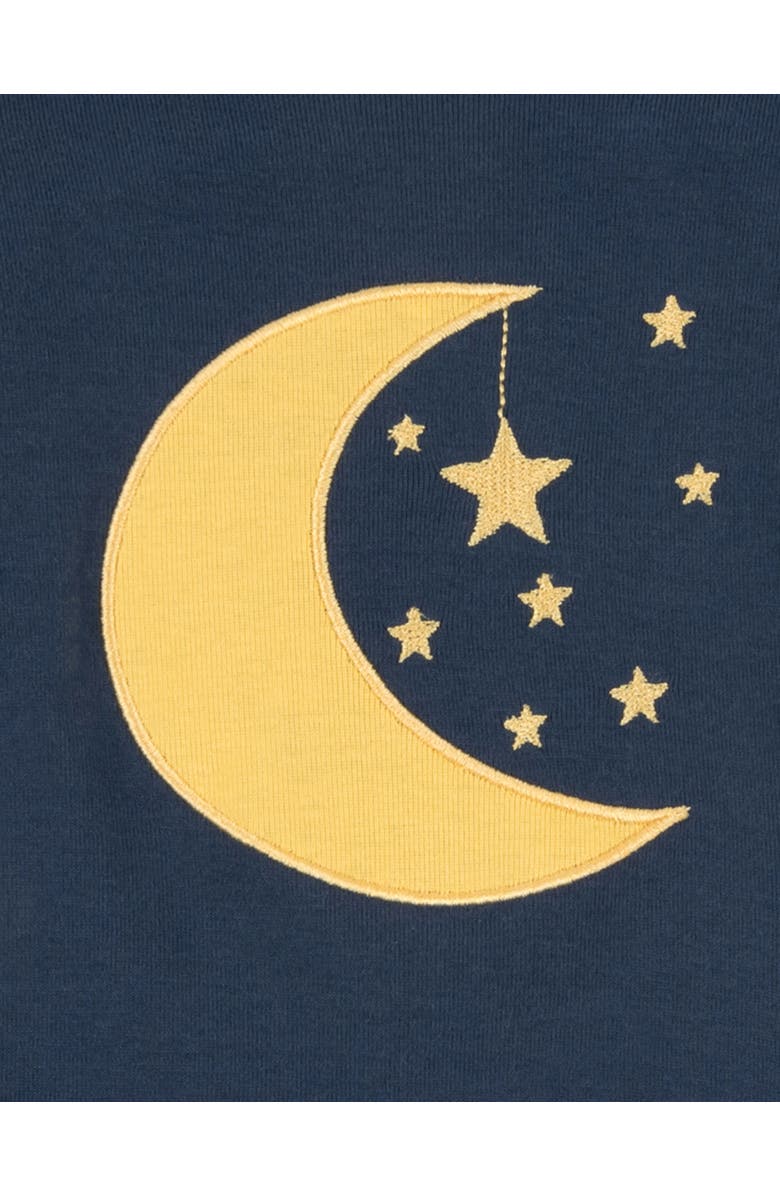 Leveret Two-Piece Printed Cotton Holiday Pajamas, Alternate, color, Moon & Stars Navy