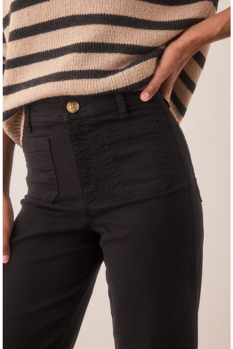 Bridget Cotton High Waist Wide Leg Crop Pants, Alternate, color, FADED BLACK