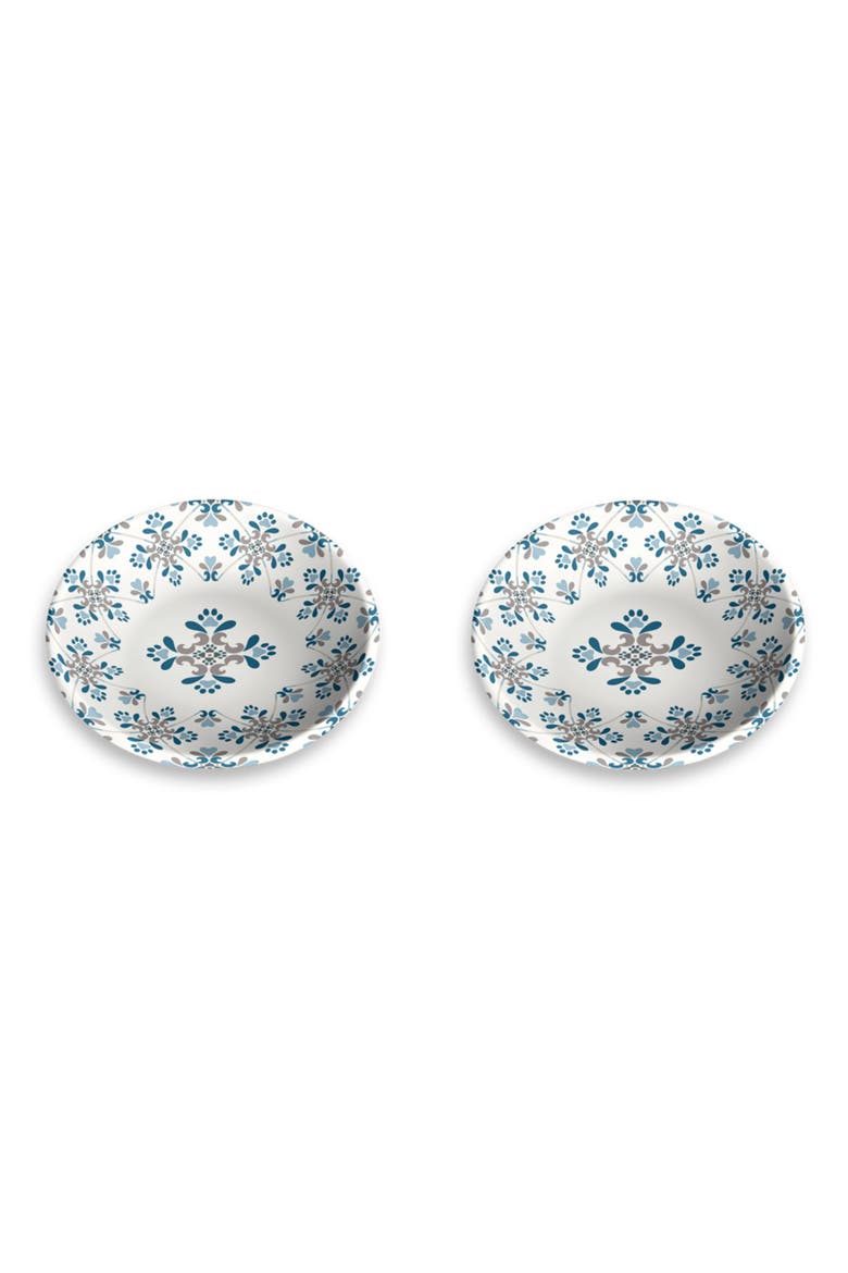 Pawsitano Tile Pet Bowls & Mat Set, Main, color, WHITE