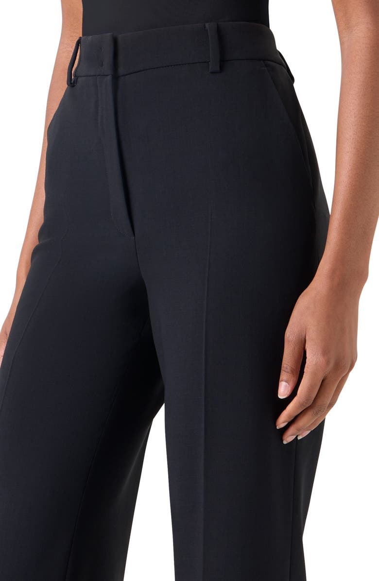 Akris Florine Wide Leg Wool Blend Pants, Alternate, color, Black