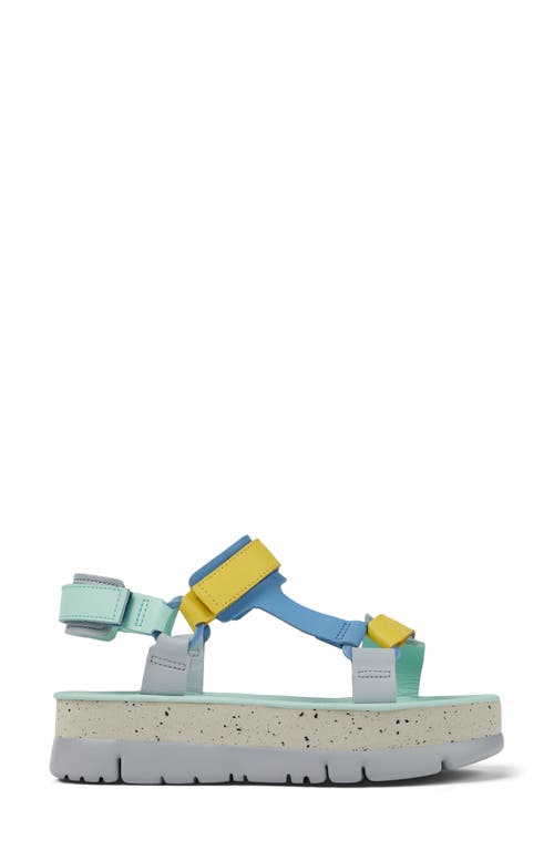 Camper Oruga Platform Sandal In Blue Multi