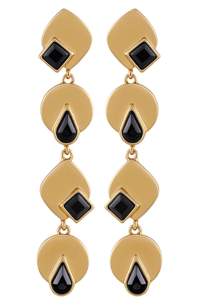 Vince Camuto Geometric Drop Earrings, Main, color, Gold Tone/Black