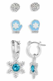 Leith 3-Pack Assorted Holiday Stud & Hoop Earrings