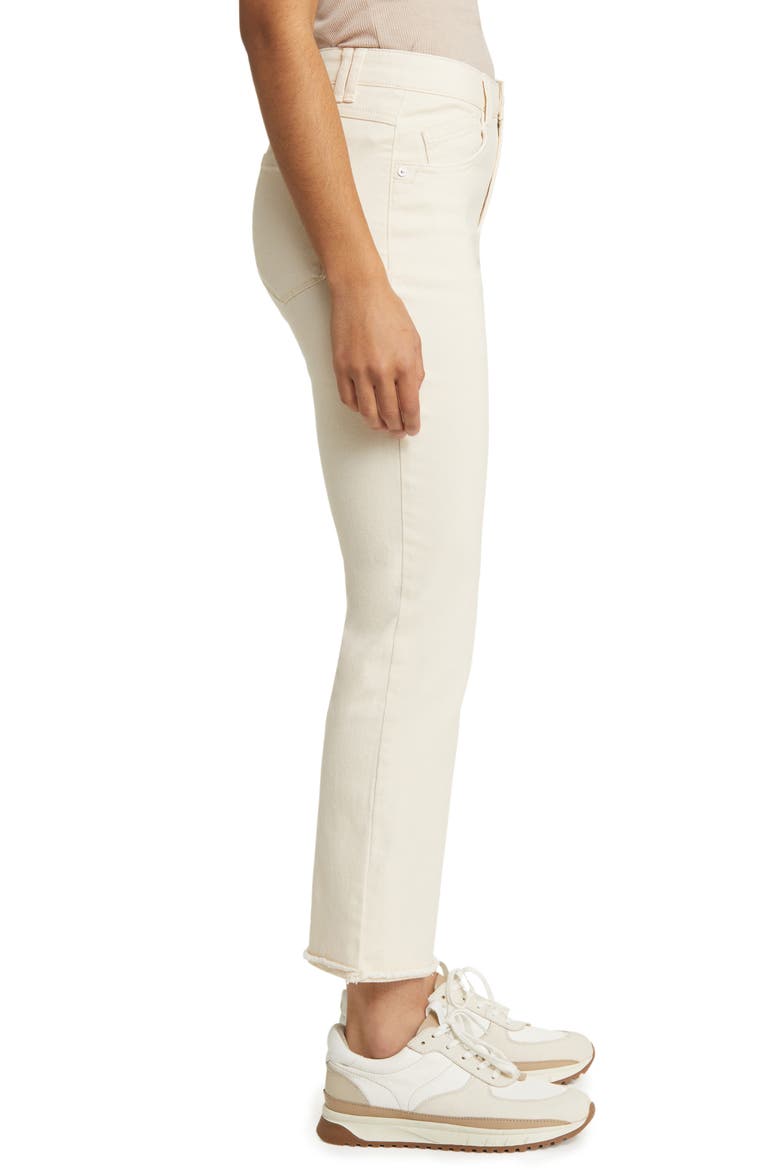 Tatum 'Ab'Solution Frayed High Waist Ankle Flare Jeans, Alternate, color, ECRU