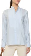 Burberry Relaxed Fit Striped Silk Poplin Shirt