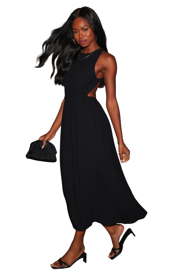 Alma Sleeveless A-Line Dress, Alternate, color, BLACK