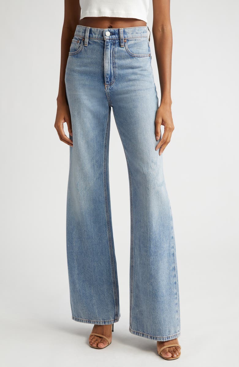 Alice + Olivia Weezy Wide Leg Jeans, Main, color, Sadie Lt Vintage Blue
