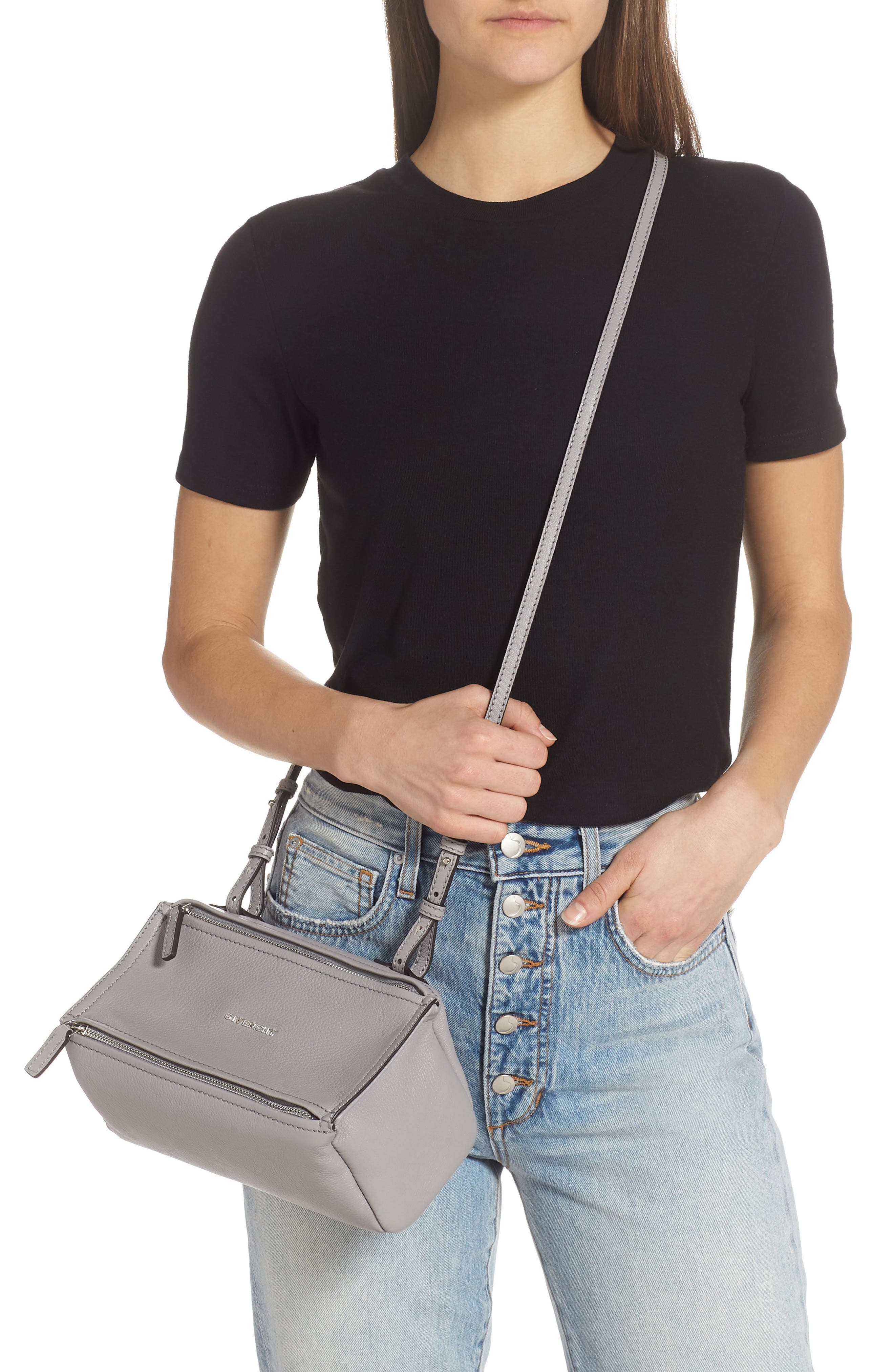 Givenchy Mini Pandora Sugar Leather Shoulder Bag, Alternate, color, 