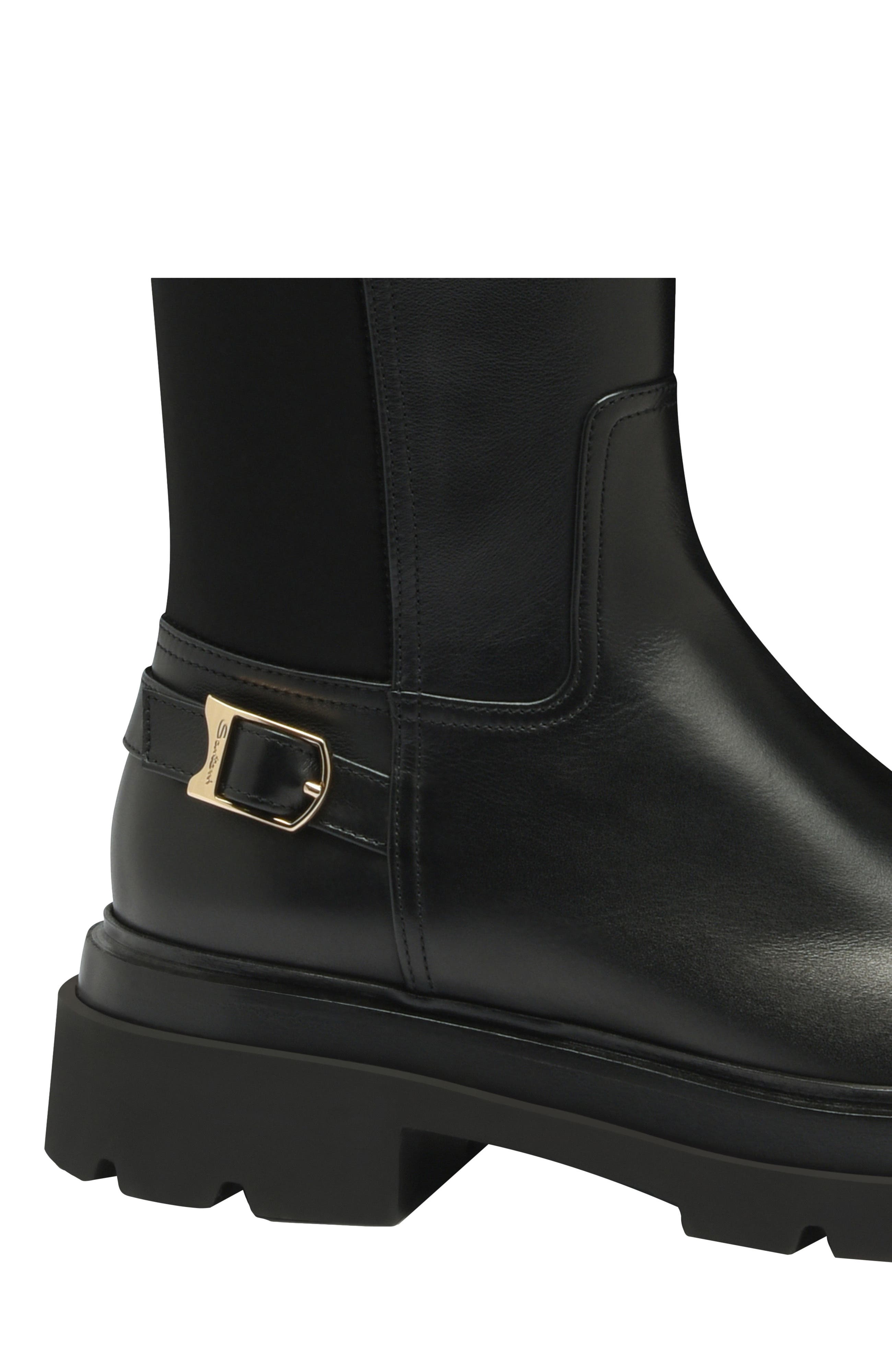 Women's leather boot, Alternate, color, Black