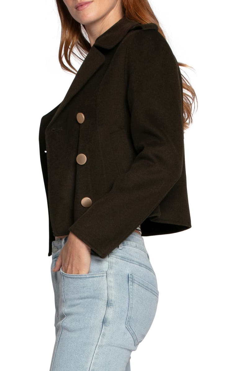 Belle & Bloom Love Me Now Double Breasted Crop Coat, Alternate, color, Military