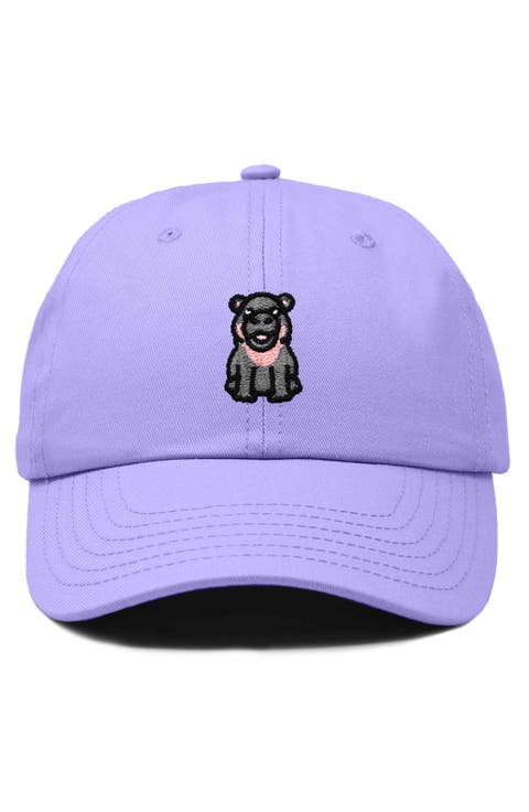 Hippo Embroidered Adjustable Hat