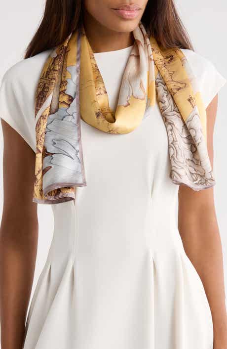 La Fiorentina Floral Print Silk Scarf