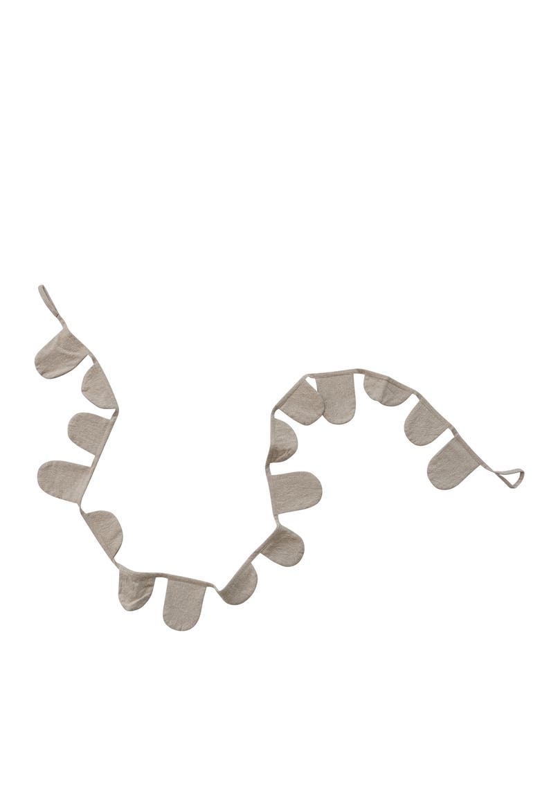 Cotton Scalloped Holiday Garland, Beige, Main, color, Beige