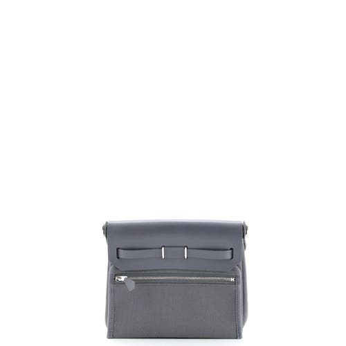 Pre-owned Hermes Hermes Herbag Zip Toile And Leather 20 In Gray