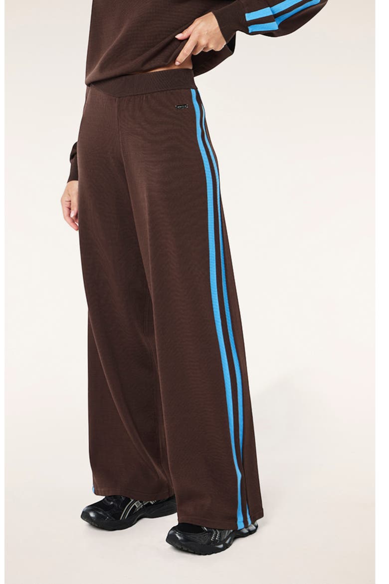 Retreat Stripe Wide Leg Track Pants, Alternate, color, COFFEE/ MARINA