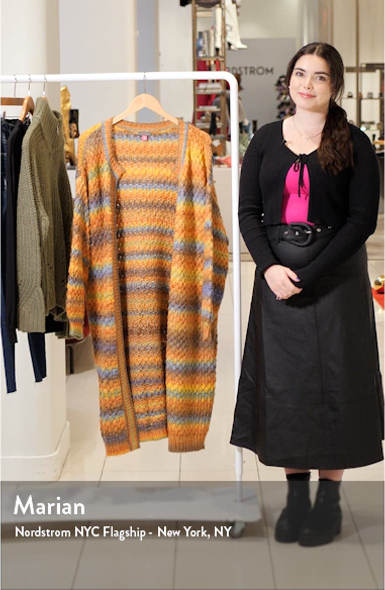 Space Dye Open Front Longline Cardigan, sales video thumbnail