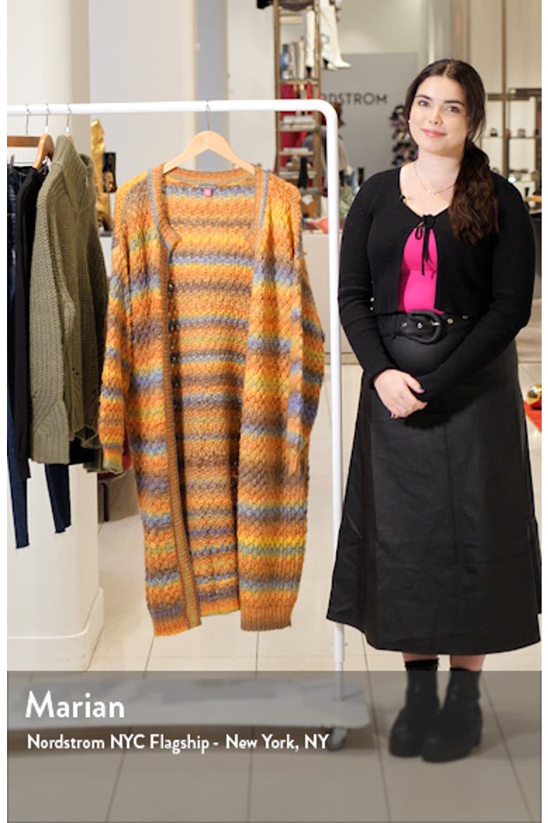 Space Dye Open Front Longline Cardigan video