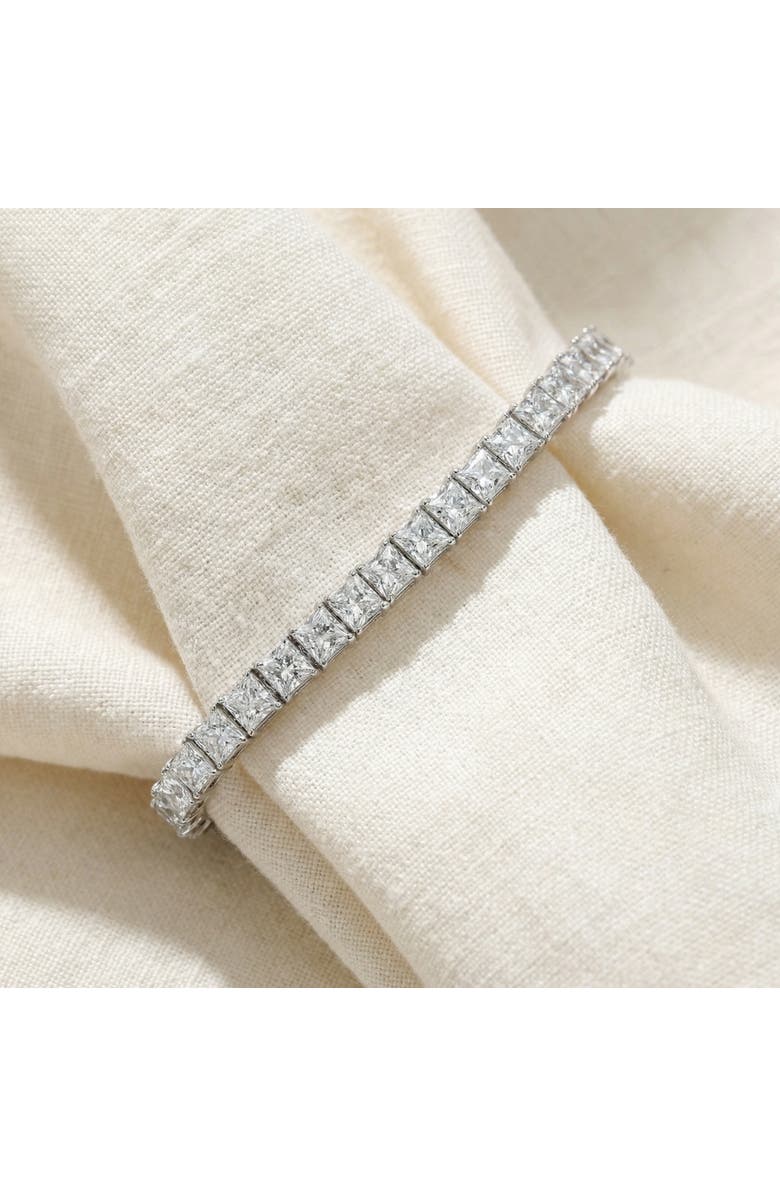 Bliss Diamond 16.30Ct Princess Cut Diamond 7" Tennis Bracelet 14k Gold Lab Grown, Alternate, color, 14K White Gold
