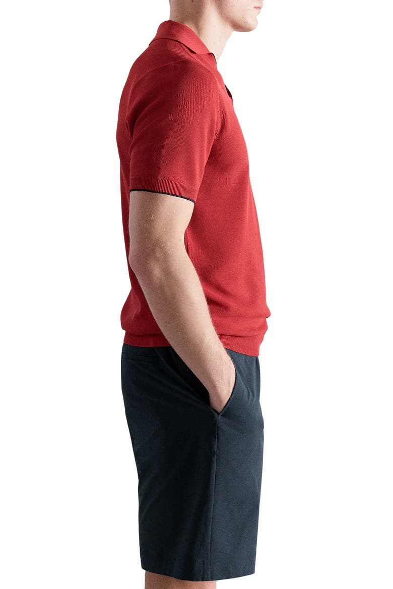 Contrast Trim Piqué Polo, Alternate, color, RED