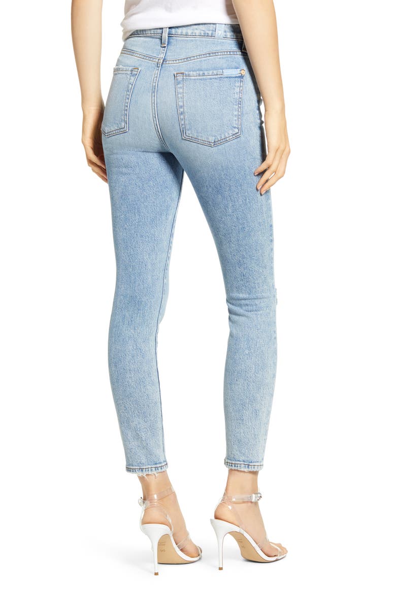 High Waist Ankle Skinny Jeans, Alternate, color, VAIL
