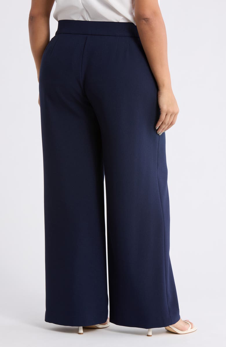 Tahari ASL Stretch Straight Leg Pants, Alternate, color, Deep Navy