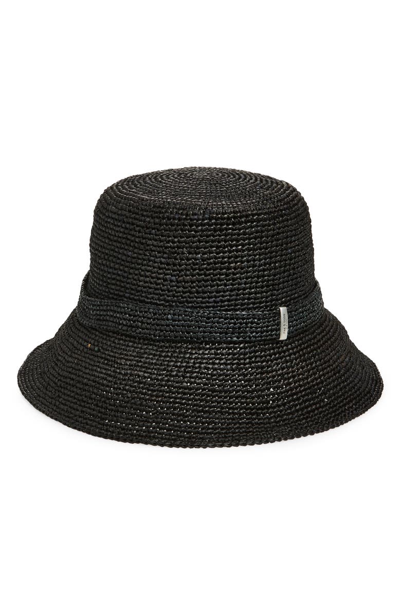 rag & bone Lela Packable Straw Bucket Hat, Main, color,