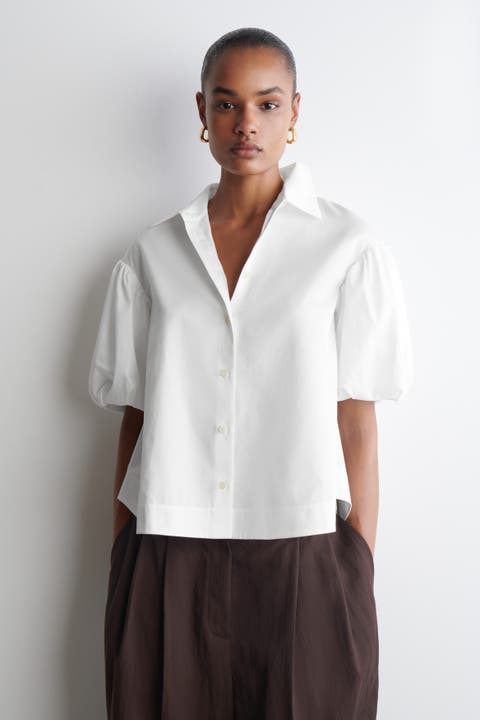 Puff-Sleeve Cotton Shirt
